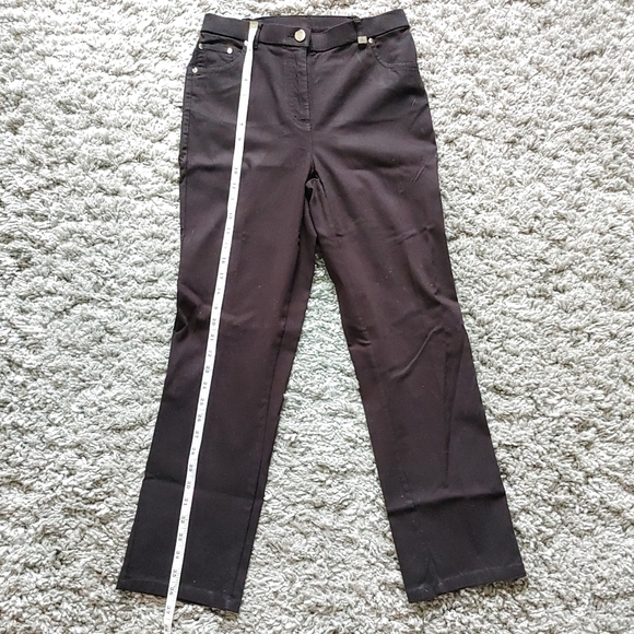 Tan Jay Petite | Black straight leg jean/dress pant with pocket rhinestones - Picture 10 of 11